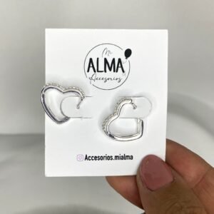 Argollas Corazón MicroPave Cristal