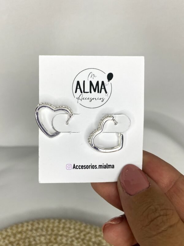 Argollas Corazón MicroPave Cristal