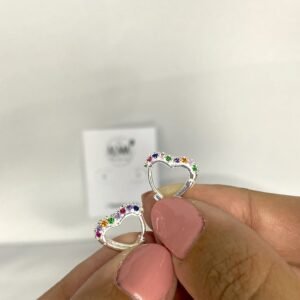 Argollas Corazon Multicolor