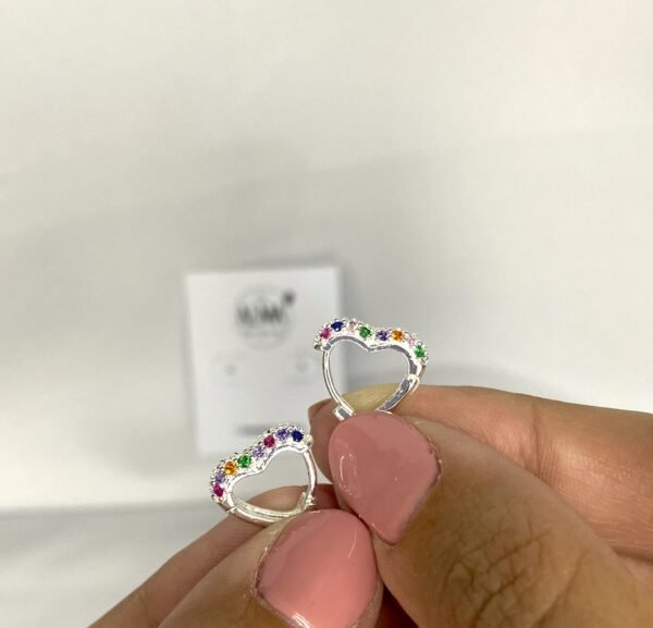 Argollas Corazon Multicolor