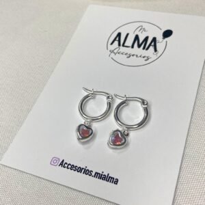 Argollitas Corazón Tornasolado