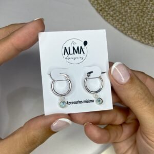 Argollas cristal celeste