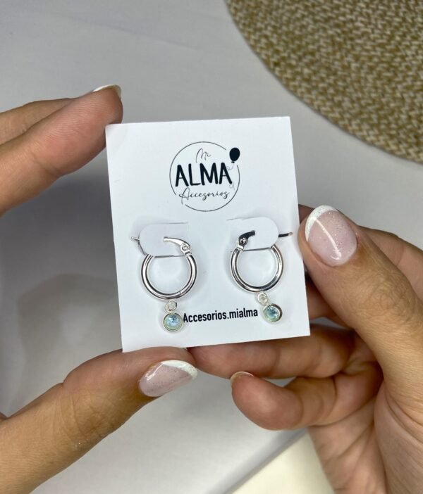 Argollas cristal celeste