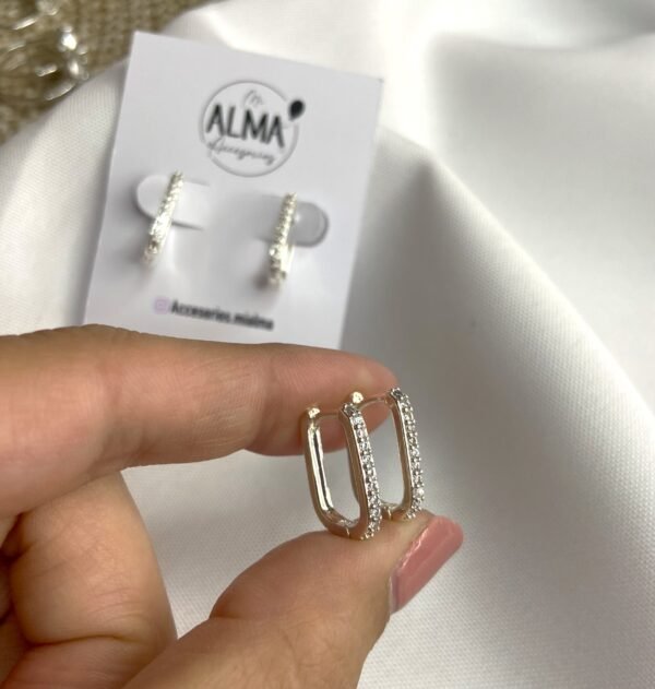 Argollas Rectangulares Cristal - Imagen 2