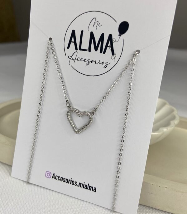 Cadena Juliana (Corazón con Micropave Cristal) - Imagen 2