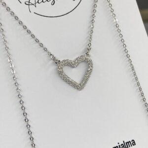 Cadena Juliana (Corazón con Micropave Cristal)