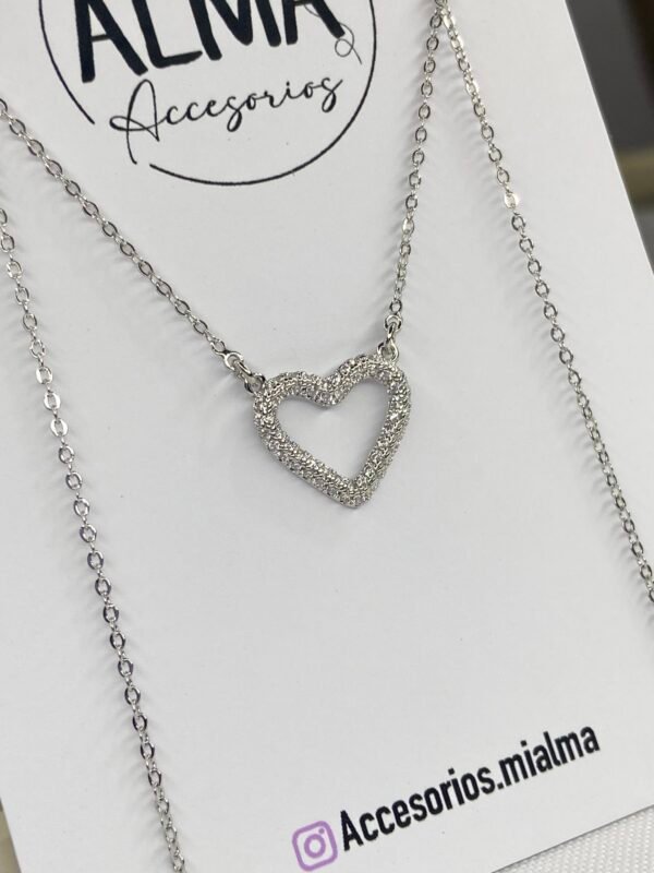Cadena Juliana (Corazón con Micropave Cristal)