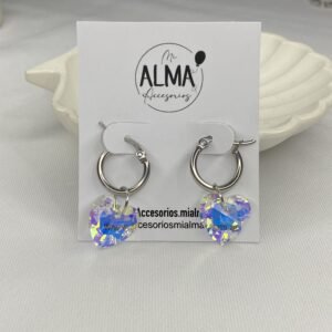 Argollas con Corazón tornasol