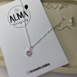 Cadena con Piedra Rosa 50cm