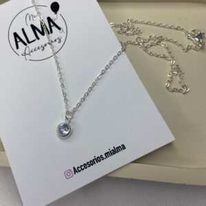 Cadena con Piedra Blanca 50cm