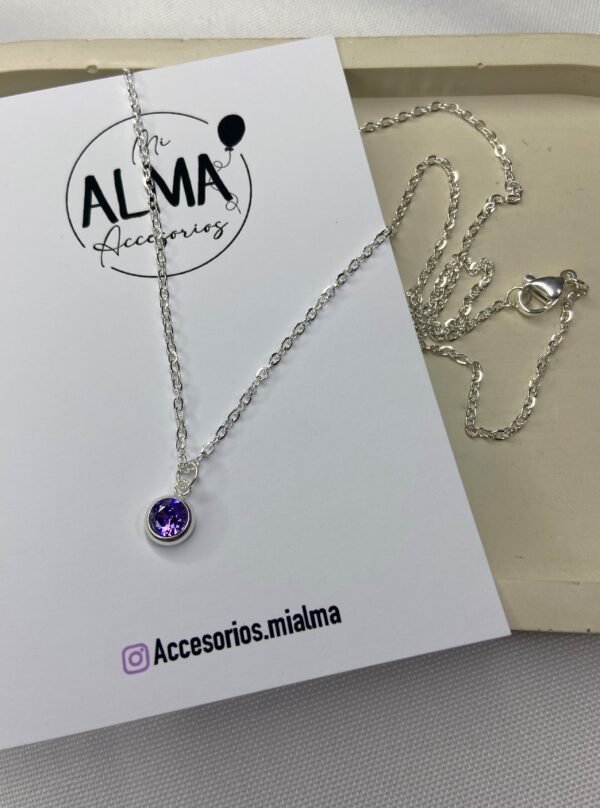 Cadena con Piedra Violeta 50cm
