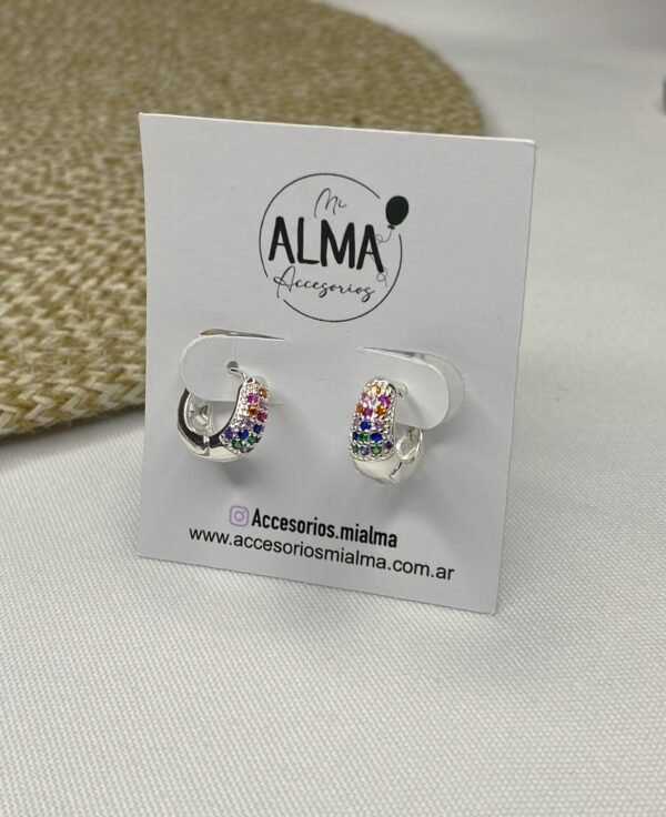 Argollas Roma MicroPave multicolor - Imagen 3