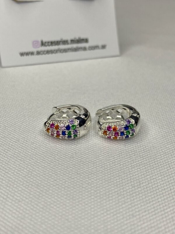 Argollas Roma MicroPave multicolor - Imagen 2