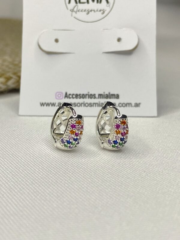 Argollas Roma MicroPave multicolor