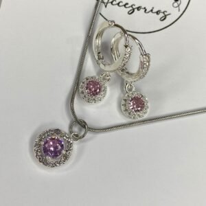 Conjunto: Argollas Siena + Dije Génova + Cadena 40cm
