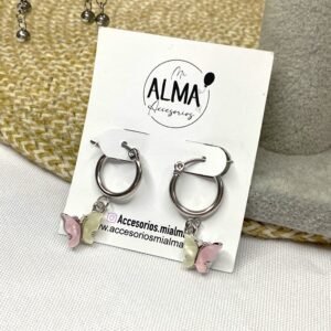 Argollas Mariposa Dúo Nácar