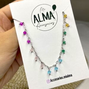 Collar cascada multicolor