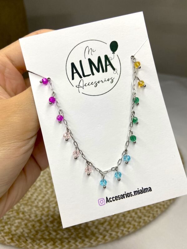Collar cascada multicolor