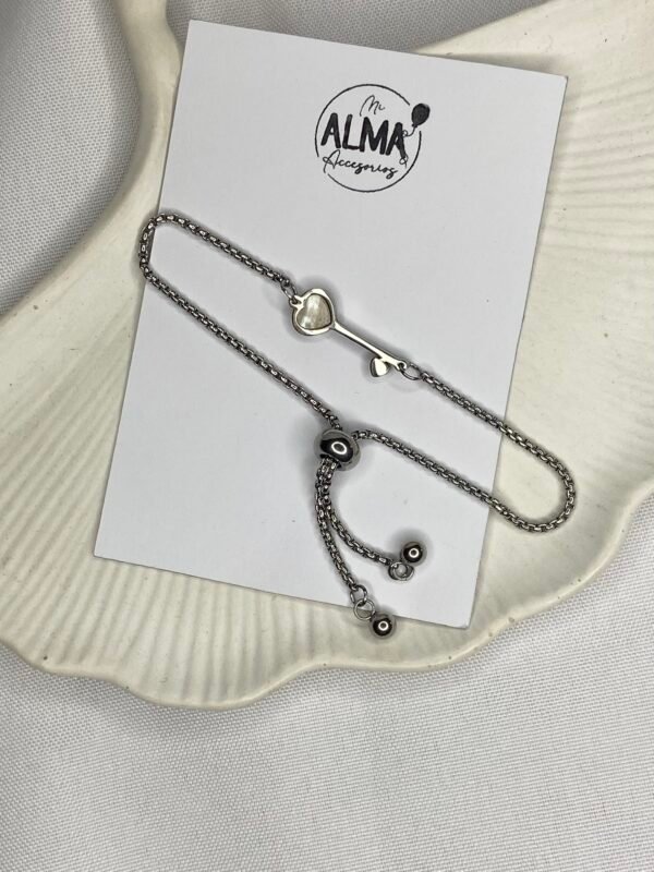 Pulsera regulable + Llave con nácar